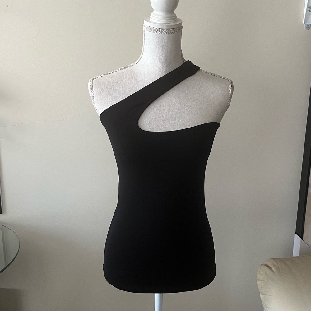 Helmut Lang Black Seamless Jersey Cutout Tank Top Size Medium/Large NWT - Picture 9 of 15